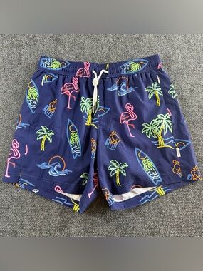 Maamgic The Neon Lights Swim Trunks Mens Small Lined 5" Inseam Summer Fun Beach
